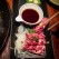 Horse meat sashimi on our first night
